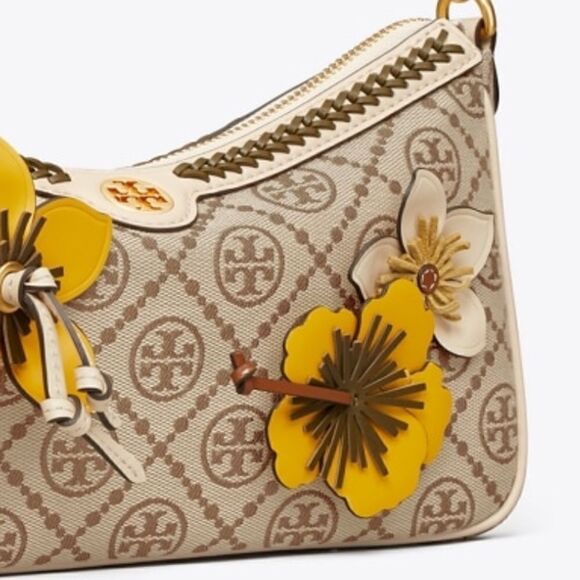 NWT TORY BURCH  T Monogram Braided Floral Studio Shoulder Bag new with tag - Picture 10 of 10